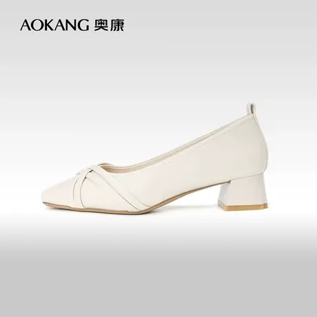 奥康女鞋 春秋季新款时尚单鞋粗跟舒适OL通勤女单鞋正装工作鞋商品大图