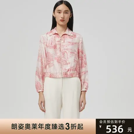 LANCY/朗姿桑蚕丝夹克秋季新款高级通勤休闲外套女士上衣图片