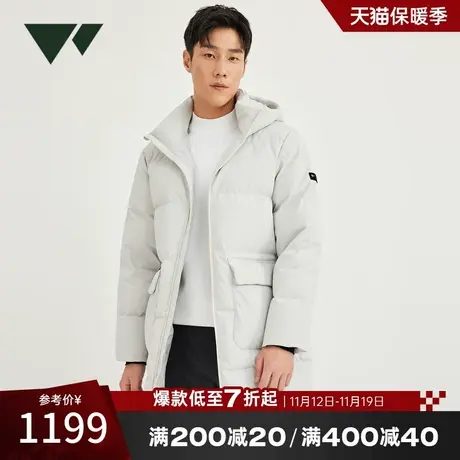 七匹狼男士中长款羽绒服2023冬季新品休闲户外运动厚羽绒夹克外套图片