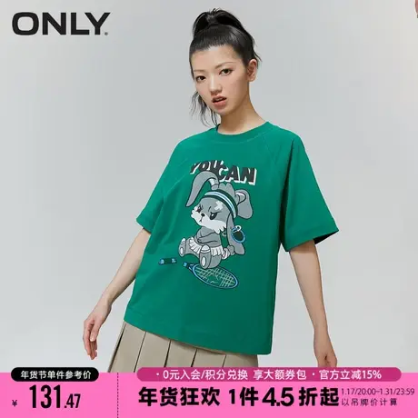 ONLY2023秋季新款时尚简约百搭甜酷印花宽松圆领T恤女|123201116商品大图