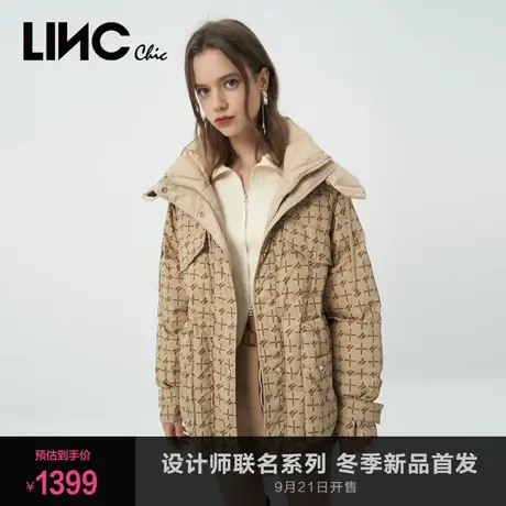 LINC金羽杰羽绒服女2023冬季新款收腰反季专柜断码女款短款面包服商品大图
