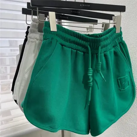 2022夏季新款韩版立体logo简约短裤休闲裤女热裤显瘦潮百搭商品大图