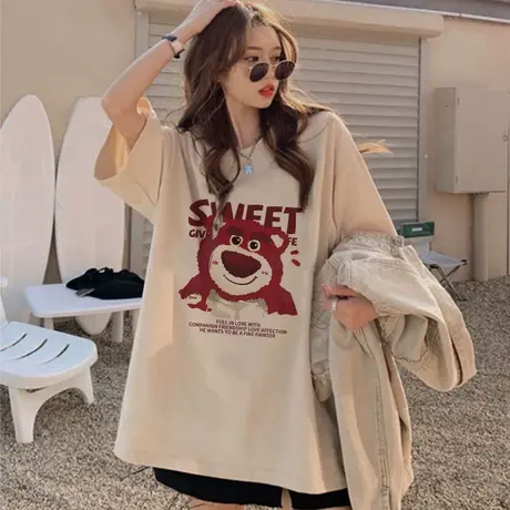 大码t恤女短袖夏季纯棉oversize宽松胖mm洋气减龄遮肉夏季上衣潮图片