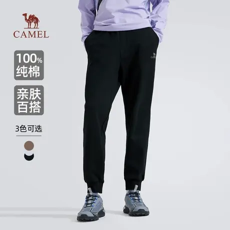 骆驼男装纯棉休闲卫裤男士2025新款秋冬牛奶丝亲肤束脚运动长裤子商品大图