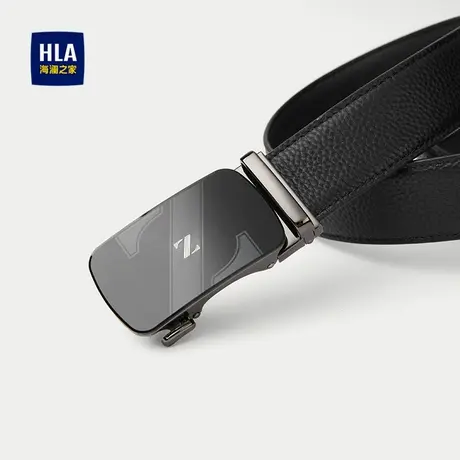 HLA/海澜之家商务低调自动扣皮带2025新款压花工艺合金头腰带男商品大图