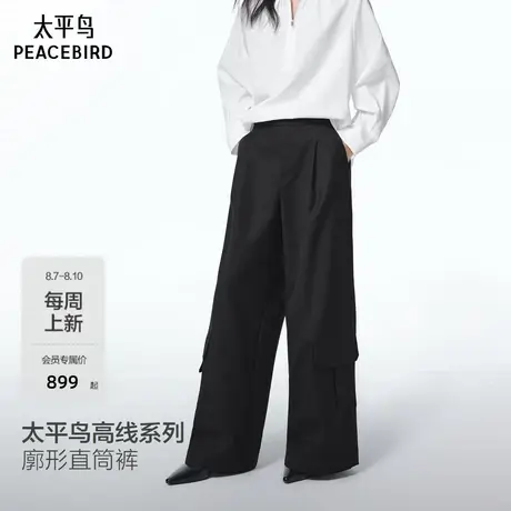 【商场同款】太平鸟2025年秋季新款宽松阔腿工装休闲裤A1GBF3432商品大图