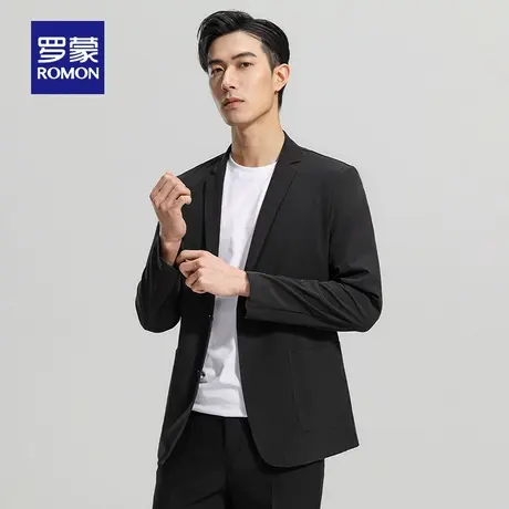 罗蒙男士防晒单西外套2025秋季新款中青年百搭时尚休闲纯色西装男图片