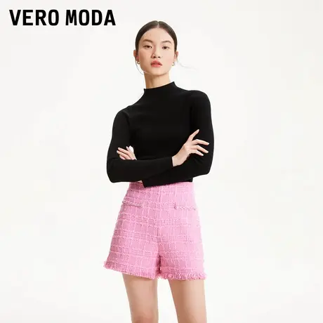 Vero Moda奥莱短裤女春秋新款小香风肌理感通勤优雅直筒裤子流行图片