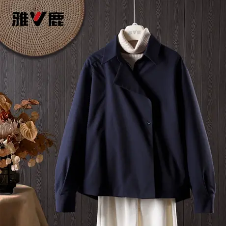 26雅鹿正品气质保暖新韩版加厚修身显瘦衬衫鹅绒羽绒服女款上衣图片