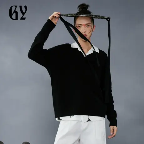 雅戈尔奥莱 GY男装青年休闲时尚针织毛衣男士垂感毛衫潮商品大图