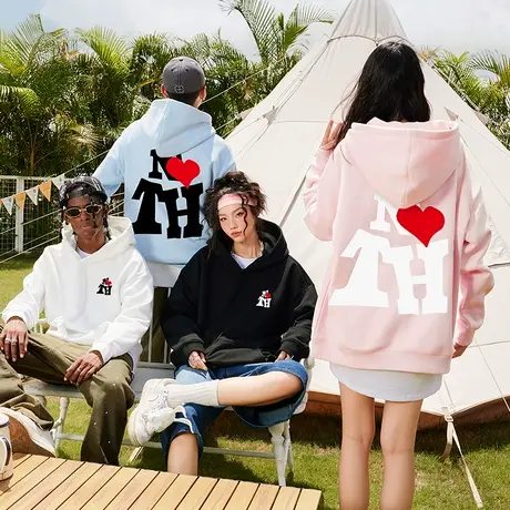 Nuthink重磅420g多巴胺卫衣美式 连帽冬季男潮流宽松大码情侣外套图片