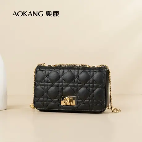 奥康真皮女包夏季新款小香风菱格链条腋下包时尚潮流单肩斜挎包潮商品大图