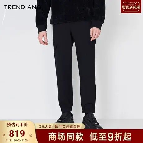 TRENDIANO官方立体袋盖百搭直筒休闲裤男裤潮2023新款冬季商品大图