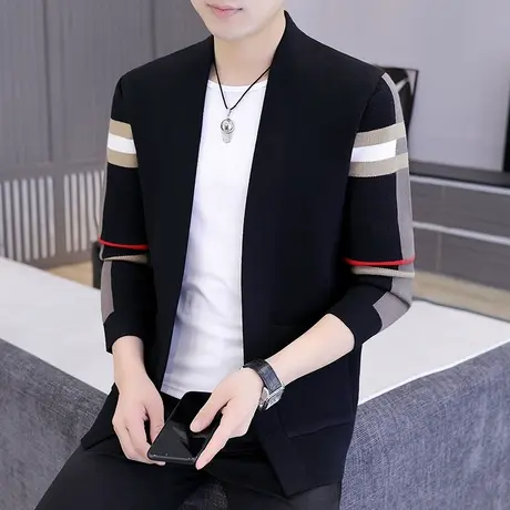 针织开衫男士毛衣薄款外套韩版潮流商务秋冬线衣服春秋季2023新款商品大图