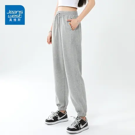 真维斯裤子女2022新款韩版宽松卫裤束脚休闲显瘦小个子运动裤图片