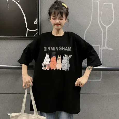 欧货2020早春短袖t恤女宽松韩版学生ins洋气百搭蹦迪半袖上衣服潮图片