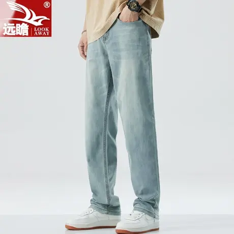 美式复古男士牛仔裤夏季薄款宽松直筒大码休闲长裤子2023新款男裤图片