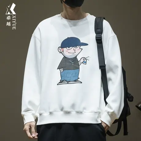 重磅410g奥粒绒卫衣男冬季卡通人物宽松大码男士长袖打底衫外套潮商品大图
