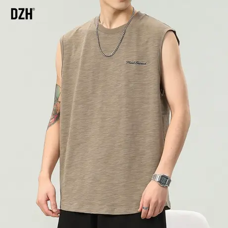 男士篮球运动背心男款刺绣t恤打底美式无袖坎肩健身外搭上衣潮牌商品大图