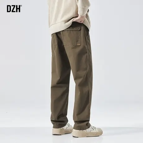 男士纯棉裤子男款美式高街秋季2024新款休闲裤直筒宽松伐木工装裤商品大图
