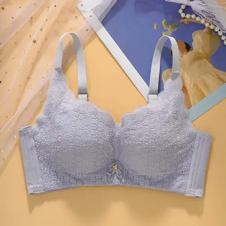 夏季内衣女薄款透气小胸聚拢上托蕾丝性感收副乳无钢圈文胸罩夏天商品大图