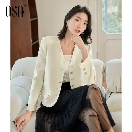 OSA欧莎OL职业西装外套春装女2023年新款休闲气质短款炸街小西服图片