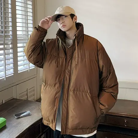 男生白鸭绒羽绒服男女同款宽松版情侣装美式简约休闲潮牌百搭外套图片