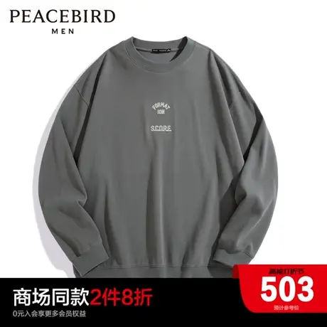 【商场同款】太平鸟男装 休闲卫衣23冬季新款刺绣卫衣 B3CRD4152商品大图