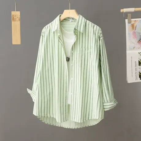 纯棉衬衫女外套开衫2024年春季新款设计感小众宽松减龄衬衣女上衣图片
