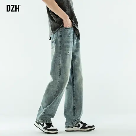 男士美式牛仔裤男潮牌高街宽松直筒裤子男裤2024年春季新款休闲裤商品大图