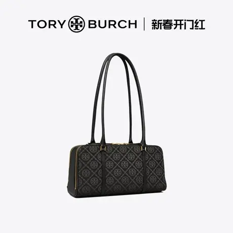【12期免息】TORY BURCH 汤丽柏琦 黑金 老花单肩保龄球包 152456商品大图
