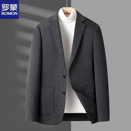 罗蒙秋冬新款男士商务休闲西装时尚潮流中青年单件小西服上衣外套图片
