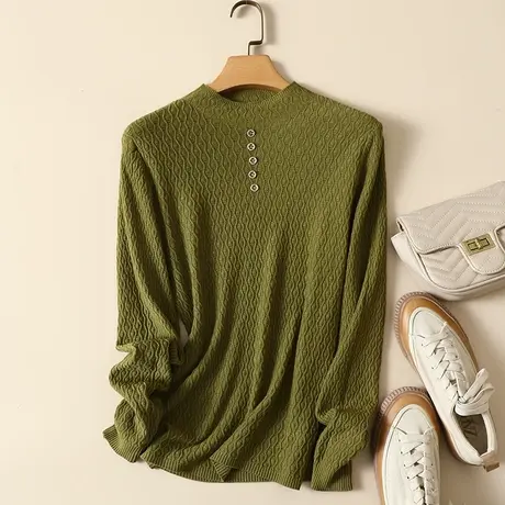 清仓！半高领毛衣套头打底衫女春装新款内搭爆款百搭洋气针织衫女商品大图