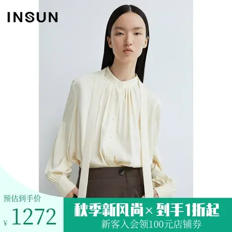 恩裳商场同款春季时尚可拆卸飘带光泽感舒适简约衬衫女装商品大图