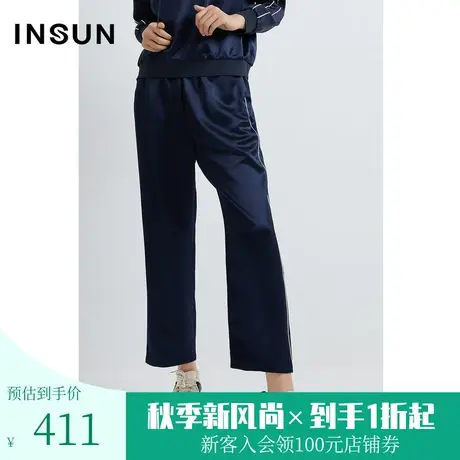 恩裳2023早春新品醋酸顺滑运动裤高级撞色休闲裤百搭裤子图片