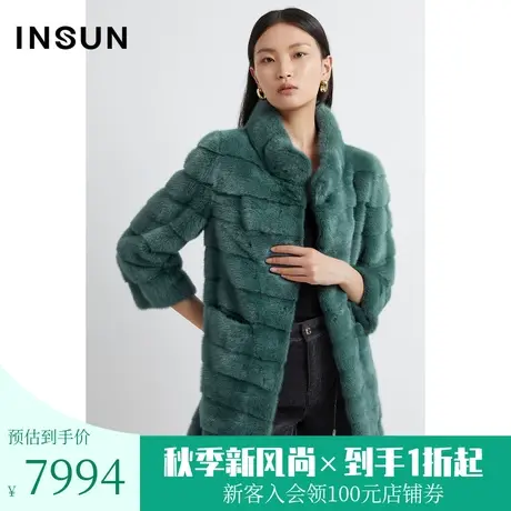 [时尚皮草]恩裳2022冬季减龄轻奢丹麦母水貂皮草外套商品大图