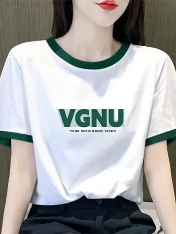 仿棉正肩短袖t恤女2023新款夏季小众设计感时尚洋气时髦潮牌上衣商品大图