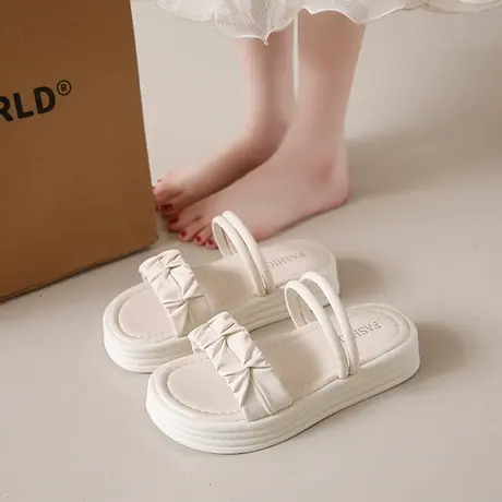 仙女风两穿凉鞋女2023夏季新款厚底法式晚风外穿凉拖罗马一字拖鞋图片