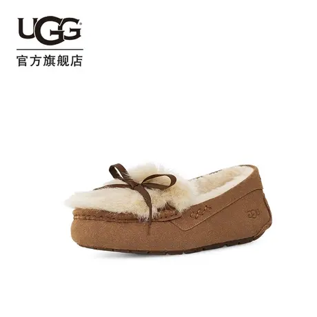UGG秋季女士舒适便鞋时尚蝴蝶结平底休闲豆豆鞋乐福鞋 1138310图片