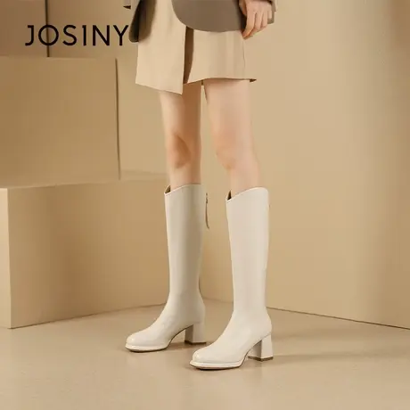 卓诗尼女鞋长靴2023秋款新款白长筒靴女商场同款专柜号361N85845图片