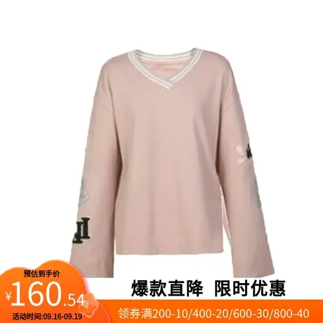【艾格】韩版V领卫衣2023春季新款时尚刺绣休闲宽松小心机ins上衣商品大图