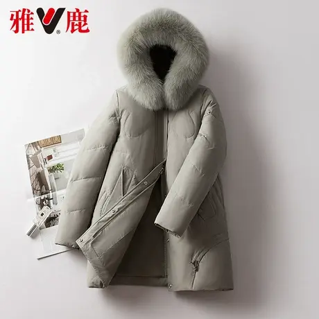 雅鹿小个子大狐狸毛领羽绒服女短款2022冬季新款白鸭绒保暖外套潮商品大图