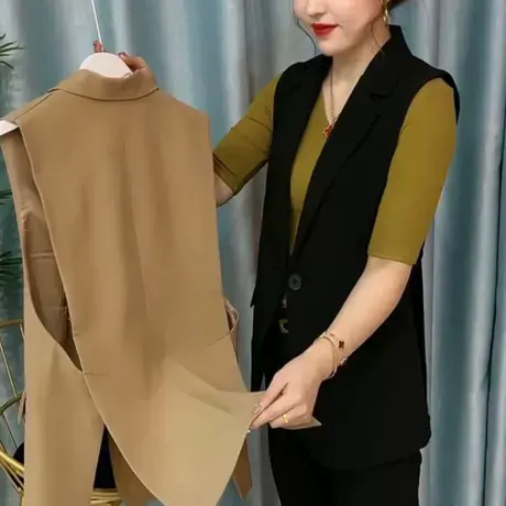 西装马甲女设计感小众小个子外穿2023秋季新款洋气显瘦开叉马夹潮商品大图
