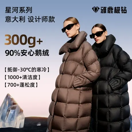 【雅鹿极钻鹅绒服】长款鹅绒服女设计感羽绒服大被子外套2023新款商品大图