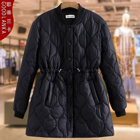 加肥加大码中年妈妈冬装棉衣时尚中长款收腰加厚保暖羽绒棉服外套图片