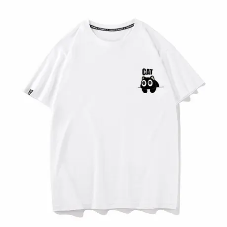 秀洛CAT黑猫情侣装法式情侣款小众可爱帅气夏季新款短袖纯棉T恤男商品大图
