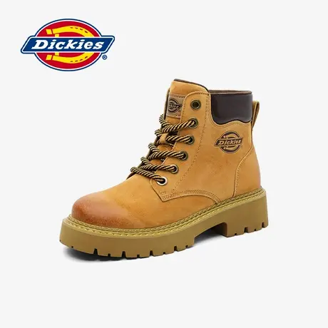 Dickies马丁靴女2024秋冬大黄靴加绒短靴工装靴户外厚底登山鞋女商品大图