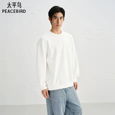 【Jonas联名】太平鸟男装圆领刺绣卫衣新款宽松潮流上衣B2CRF3414图片