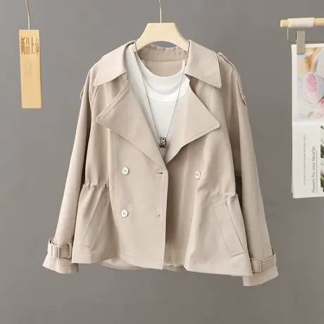 小个子韩版风衣短外套女春秋款2023年秋季时尚洋气短款冲锋衣上衣商品大图