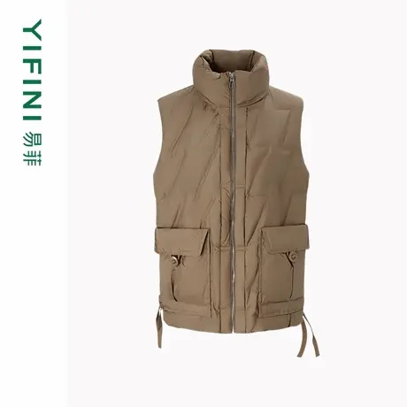 [专柜同款]Yifini/易菲立领短款羽绒马甲女时尚百搭保暖外套冬商品大图